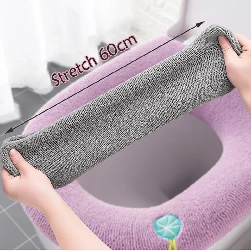 Soft Warm Pumpkin Pattern Toilet Seat Cover Cushion Universal Fit
