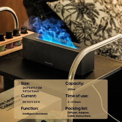 Ultrasonic Cool Mist Humidifier LED Flame Aroma Diffuser 300ml