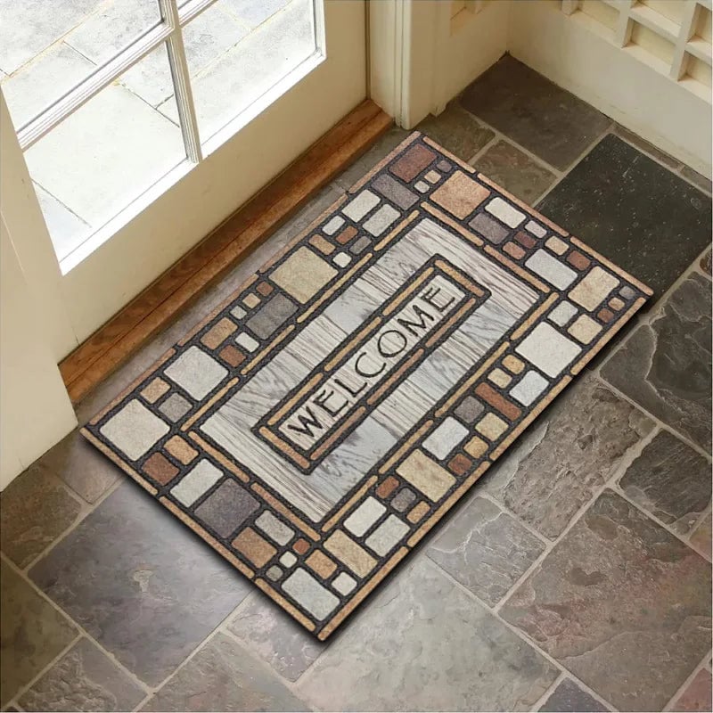 Diatom Mud Non-Slip Door Mat - Super Absorbent Geometric Bathroom Rug