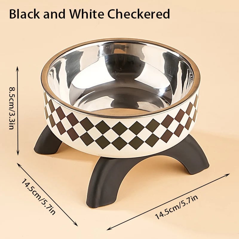 Raised Stainless Steel Pet Bowl - Elevated Dog Cat Feeder Stand