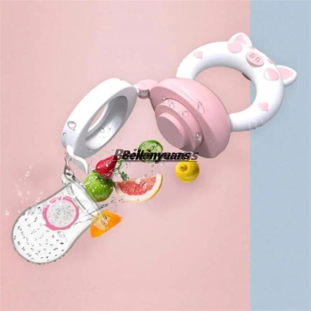Silicone Baby Teething Pacifier Fruit Vegetable Bite Bag Molar Stick