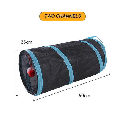 Foldable Cat Tunnel with Crinkle Paper - S Shape Play Tunnel