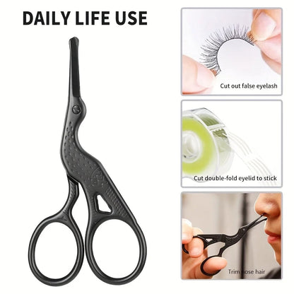 Stainless Steel Round Head Nose Hair Scissors - Stork Type Beauty
