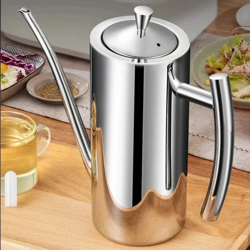 304 Stainless Steel Oil Pot Drip-Proof Kitchen Storage Container