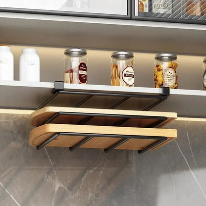 Under Cabinet Hanging Organizer Rack Multi-Hook Kitchen Storage