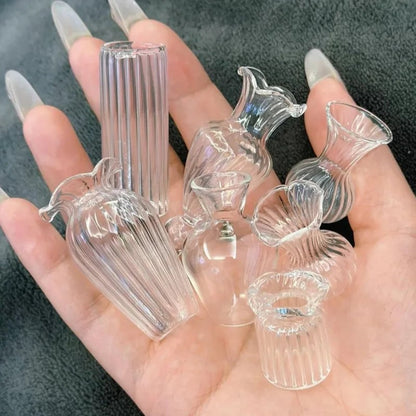 Miniature Glass Vase - Dollhouse Fairy Garden Hydroponic Decor