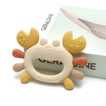 BPA-Free Silicone Crab Teething Toy - Easy Grip Design Newborn