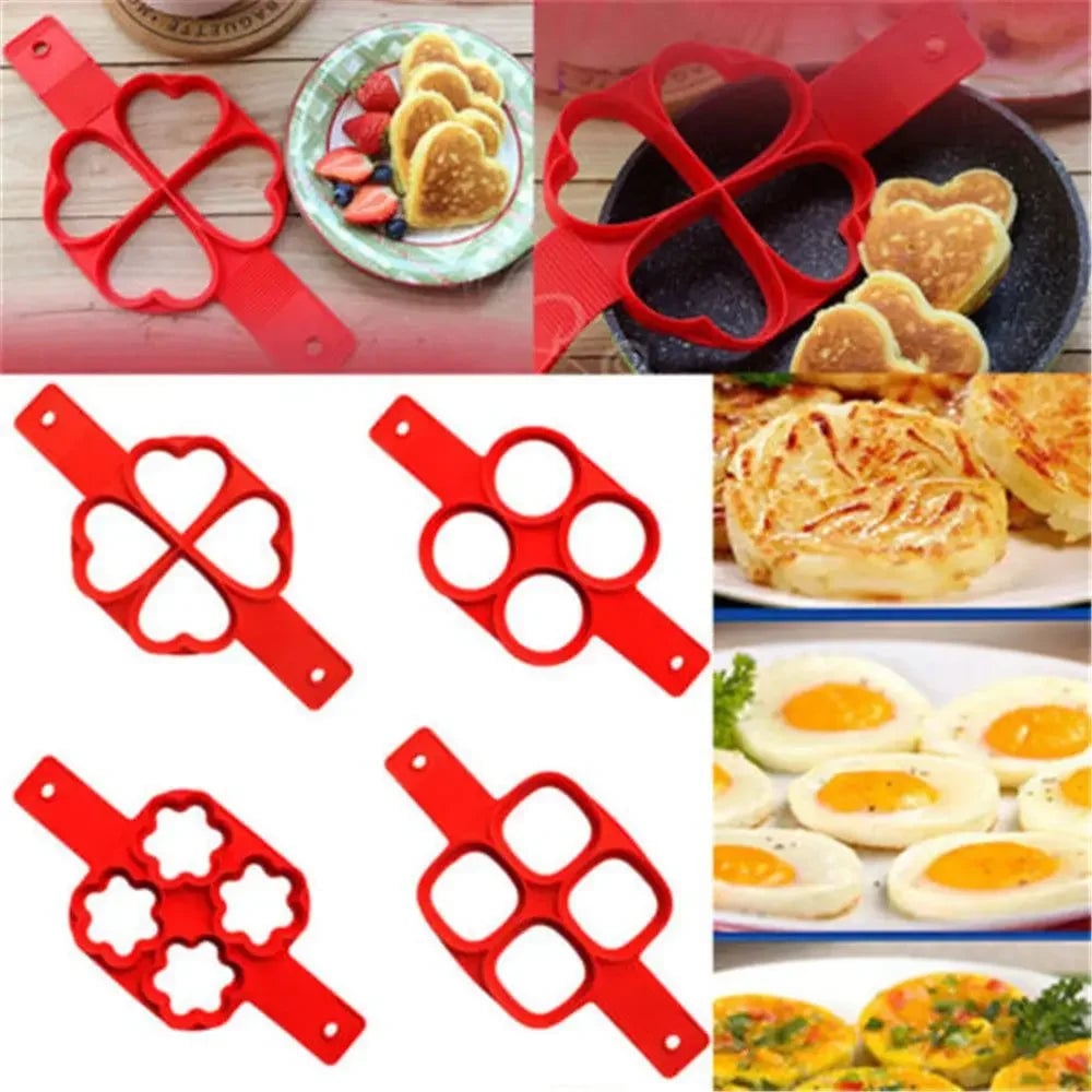 Silicone Egg Ring Pancake Mold - Nonstick Fried Egg Shaper