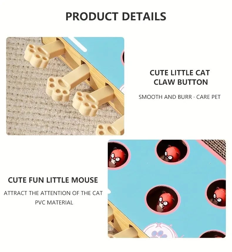 Pop-Up Interactive Cat Scratcher - Corrugated Cardboard Multi-Play Toy
