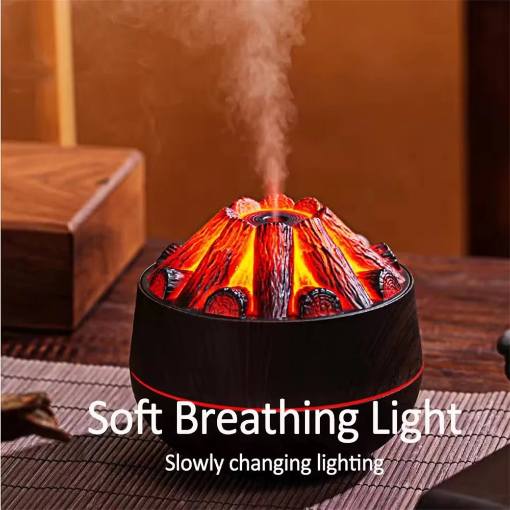 300ml Charcoal Flame Ultrasonic Humidifier Aromatherapy Diffuser
