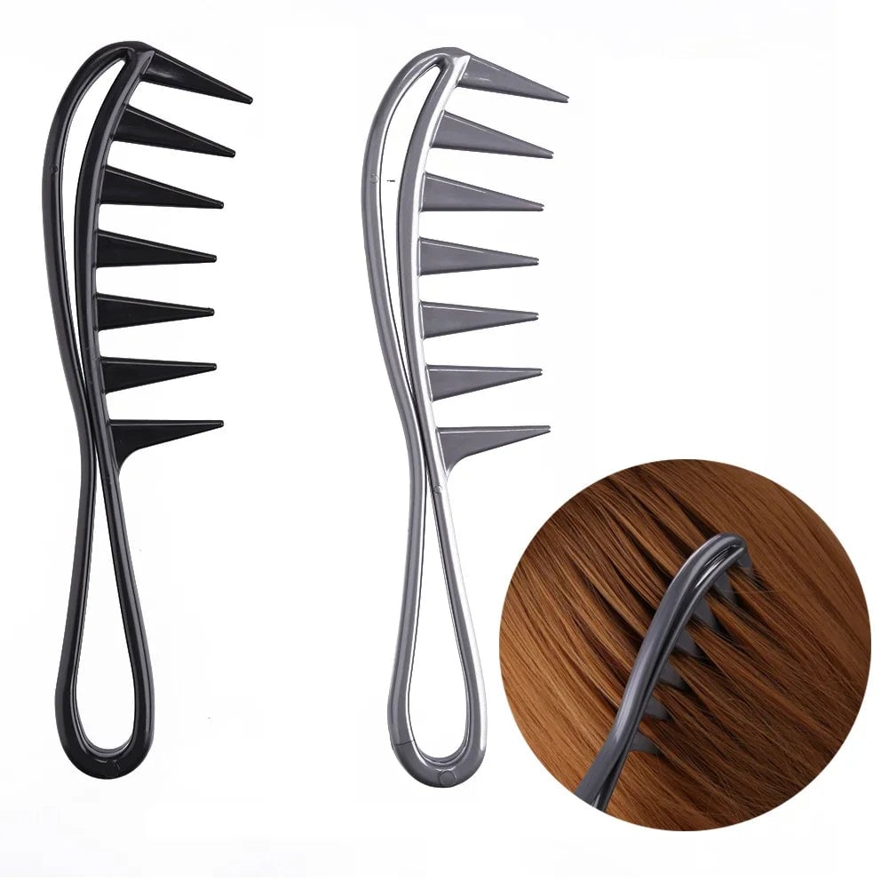 Wide Tooth Shark Comb - Exfoliating Curly Hair Salon Styling Tool