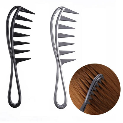 Wide Tooth Shark Comb - Exfoliating Curly Hair Salon Styling Tool
