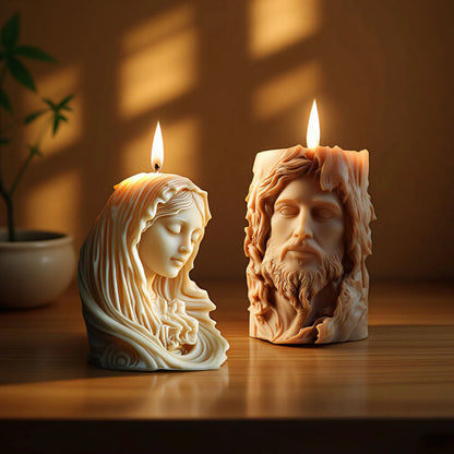 Jesus Statue Silicone Candle Mold Virgin Mary Resin Soap Craft