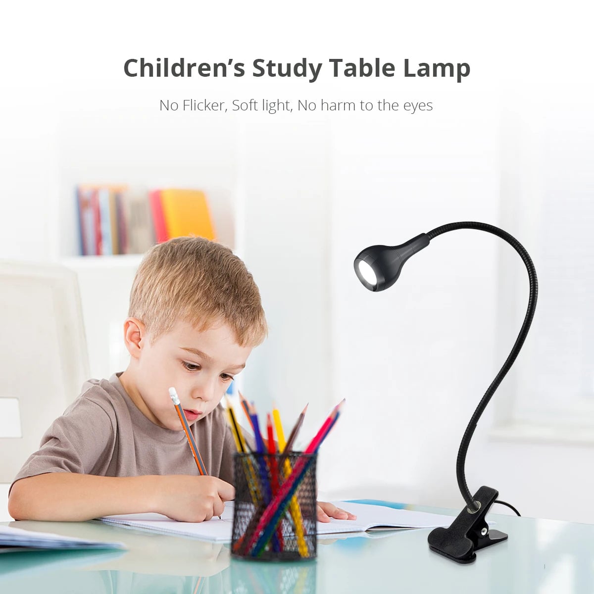 USB Flexible Table Lamp with Clip Holder - Reading Study Light