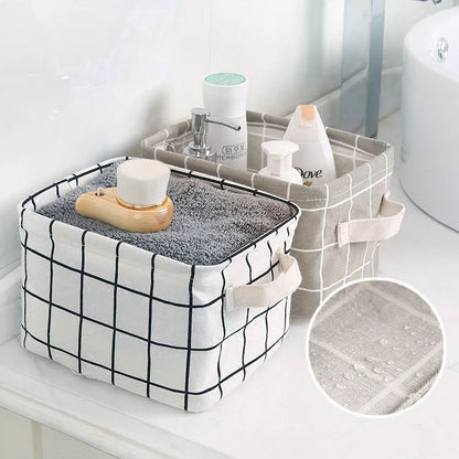 Cotton Hemp Storage Basket - Handheld Organizer for Small Clothing