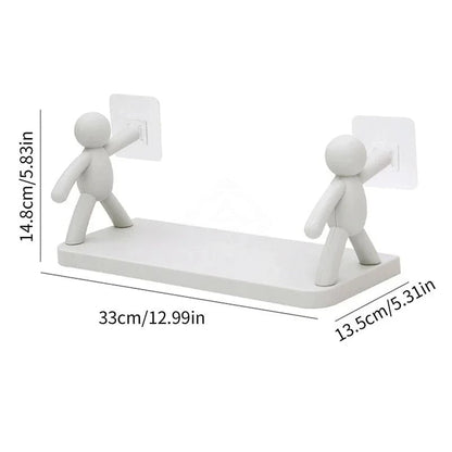 Self-Adhesive PP Bathroom Storage Rack Shampoo Shelf Organizer
