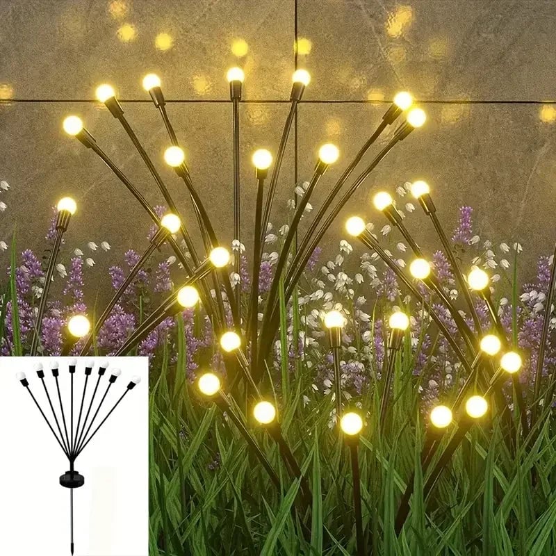 Solar LED Pathway Lights 6/8/10 Head Waterproof Garden Firefly Lamp