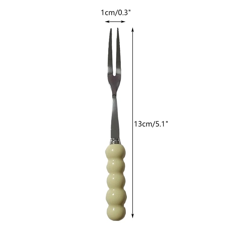 4-Tine Stainless Steel Dinner Forks Set Korean Cutlery Kitchen