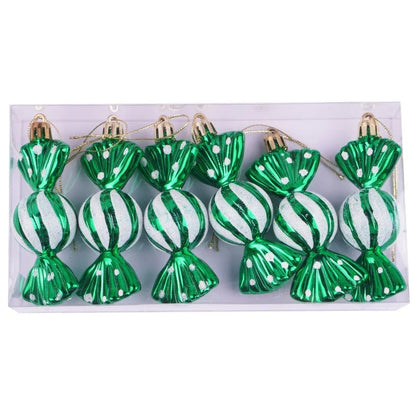 Christmas Tree Decorations Set - Snowmen, Faceless Santa, Houses