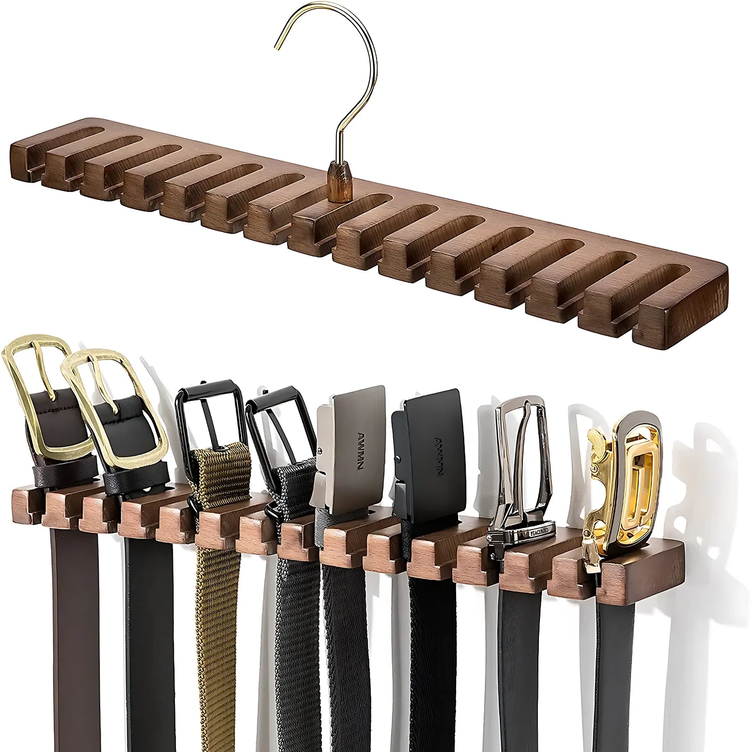 Multifunctional Hanging Belt & Tie Organizer Rack - 1-12 Pack