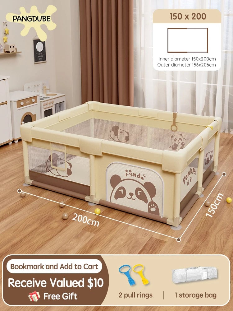 Panda Baby Playpen 4 Adjustable Sizes Activity Gym Safety Fence