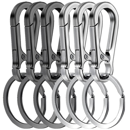 6Pcs Metal Carabiner Keychain Clips - Heavy Duty Key Ring Organizer