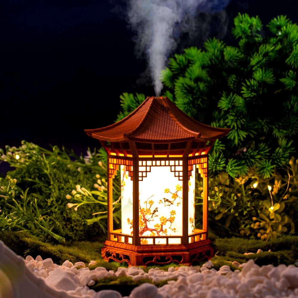 LED Pavilion Ultrasonic Humidifier with Night Light Air Aromatherapy