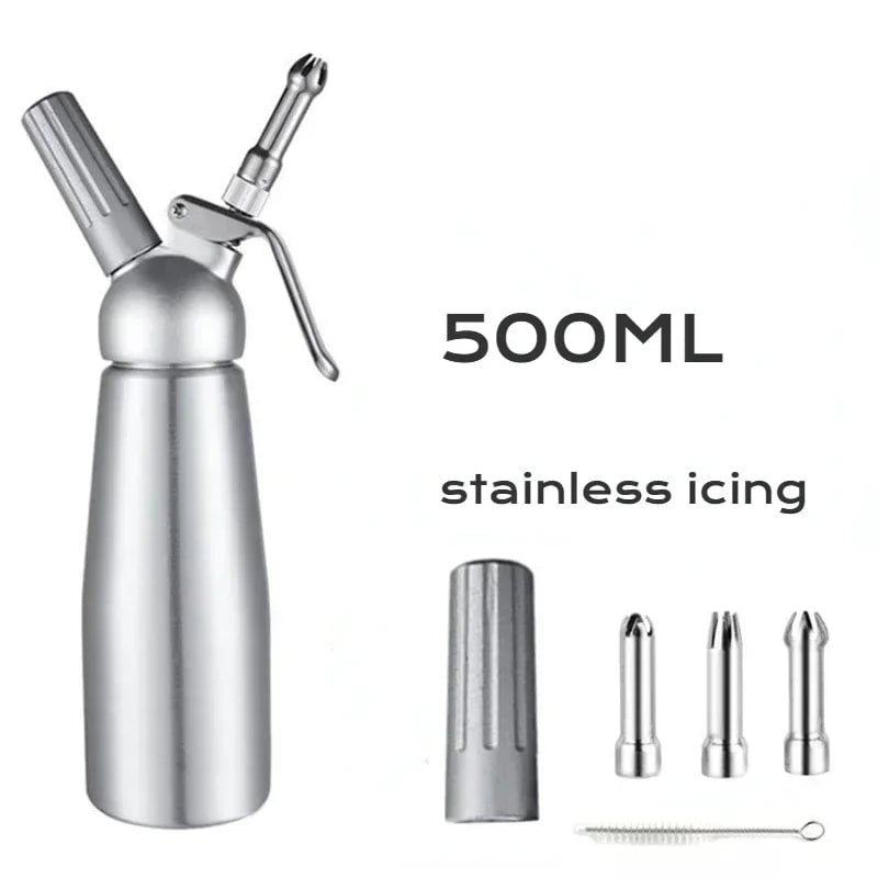 Professional Whipped Cream Dispenser 17oz/34oz Aluminum Siphon Gun