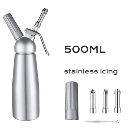 Professional Whipped Cream Dispenser 17oz/34oz Aluminum Siphon Gun