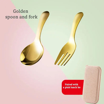 304 Stainless Steel Portable Spoon Fork Set - Outdoor Camping