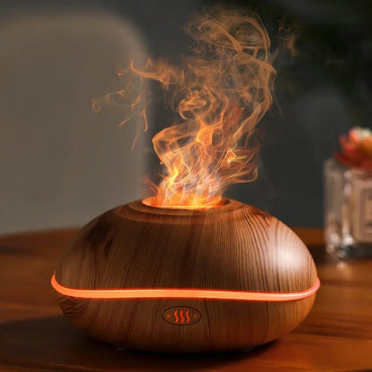 Flame Essential Oil Diffuser with Colorful LED Lights & Aromatherapy