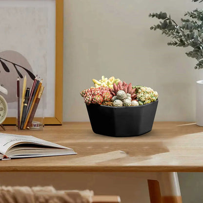 Plastic Plant Pots with Drainage Holes & Saucers Set 1/3/4pcs Indoor