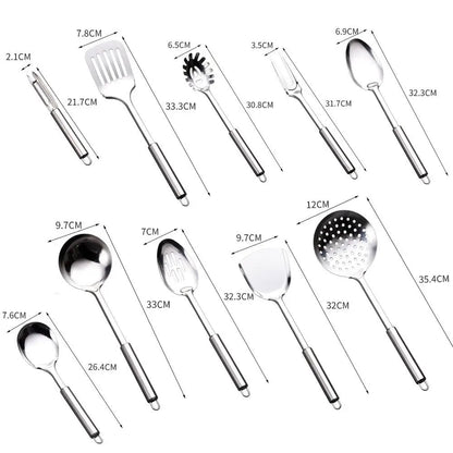 Stainless Steel Wok Spatula Set Long Handle Kitchen Utensils