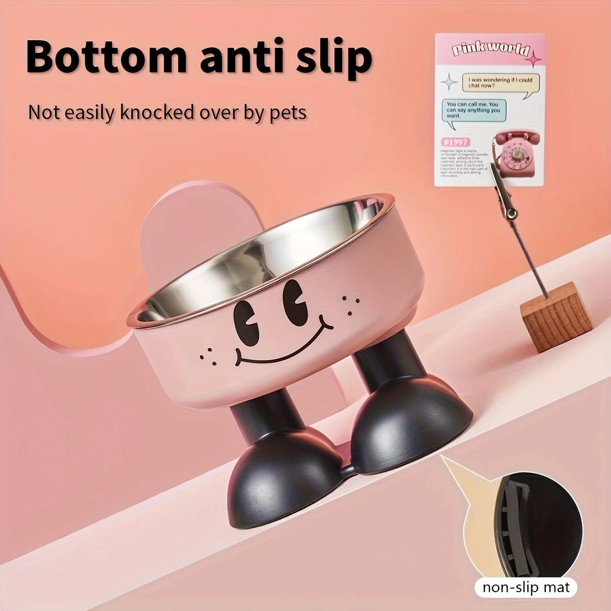 Stainless Steel Elevated Dog Cat Bowl - Raised No Spill Pet Feeder