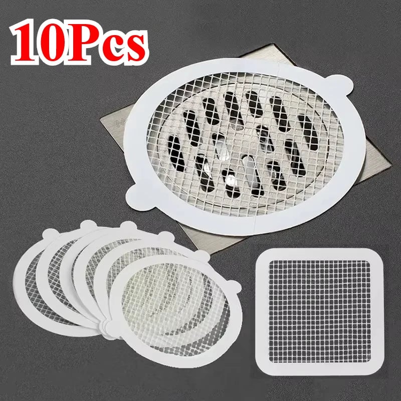 10Pcs Disposable Hair Catcher Drain Filter Mesh Strainer Cover