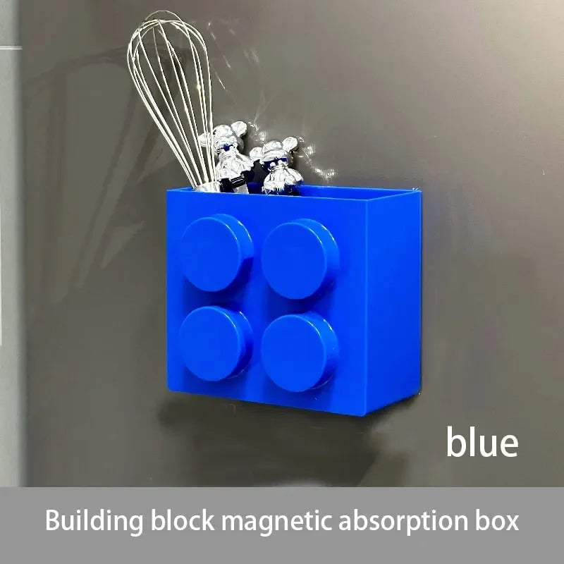 Magnetic Building Block Refrigerator Storage Rack Wall Mount
