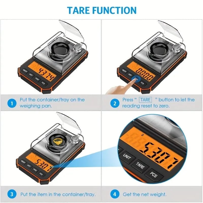 0.001g Professional Digital Jewelry Scale 50g Milligram Precision
