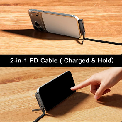 240W USB-C Cable Phone Holder - Fast Charging & Data Transfer Stand