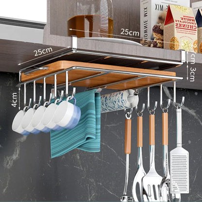 Under Cabinet Storage Basket Rack - Kitchen Cutting Board Organizer