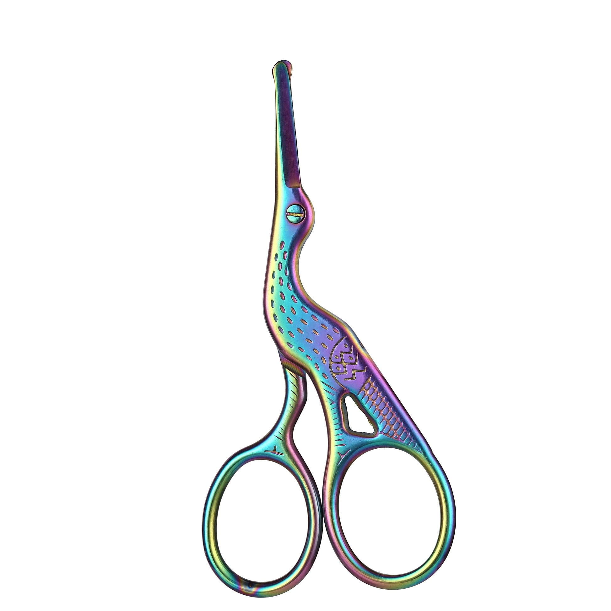 Stainless Steel Round Head Nose Hair Scissors - Stork Type Beauty