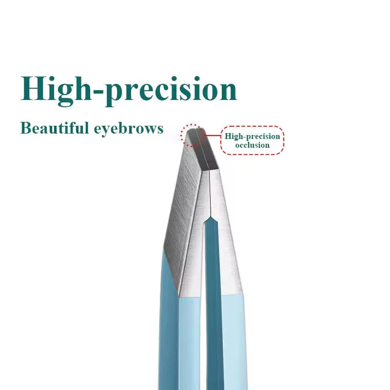 Slanted Stainless Steel Eyebrow Tweezers - Precision Fine Hair