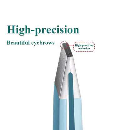 Slanted Stainless Steel Eyebrow Tweezers - Precision Fine Hair