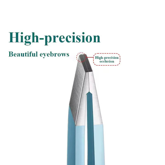 Slanted Stainless Steel Eyebrow Tweezers - Precision Fine Hair