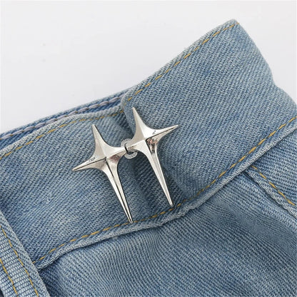 Adjustable Jean Button Clips - Retractable Waist Tightener Buckle