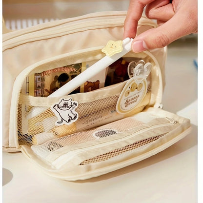Large Capacity Pencil Case - Multi-Purpose Portable Pouch for Office