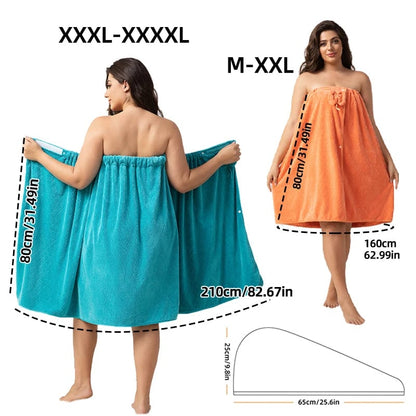Super Absorbent Bath Towel Set with Wearable Skirt & Princess Cap