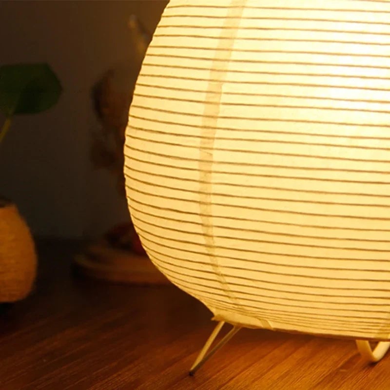 LED Japanese Rice Paper Lantern Table Lamp - Bedside Study Decor