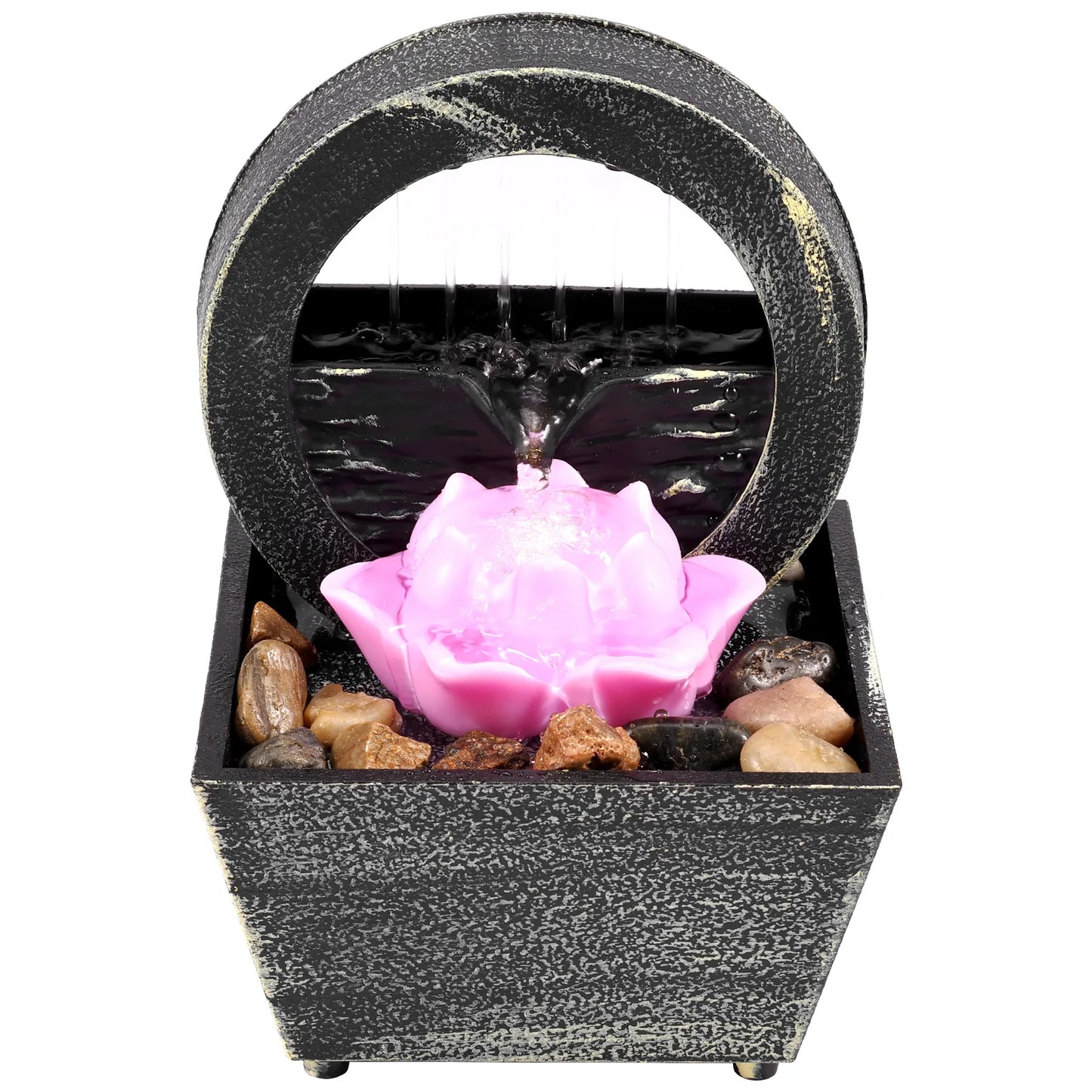 Desktop Waterfall Fountain - Small Tabletop Water Feature Decor