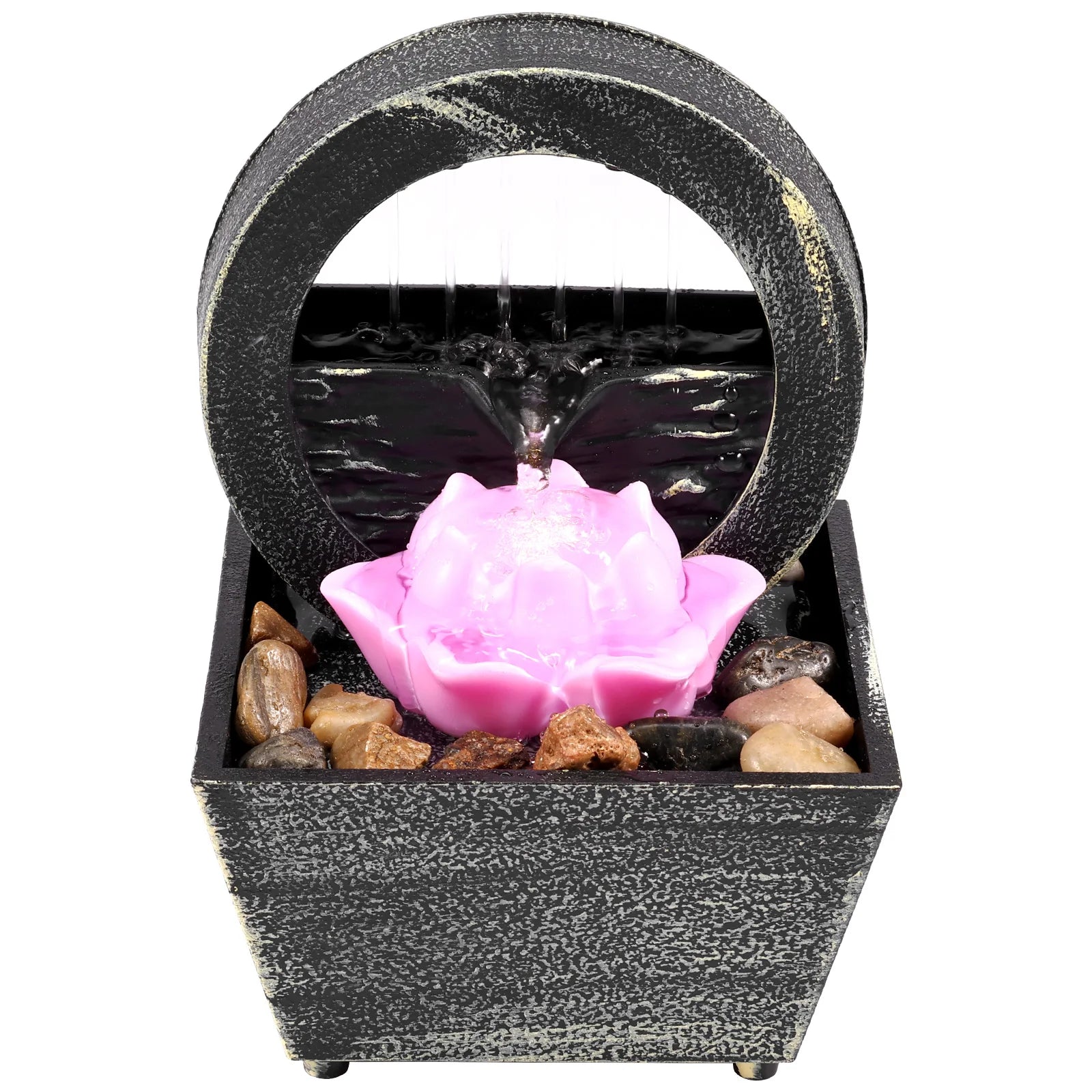 Desktop Waterfall Fountain - Small Tabletop Water Feature Decor