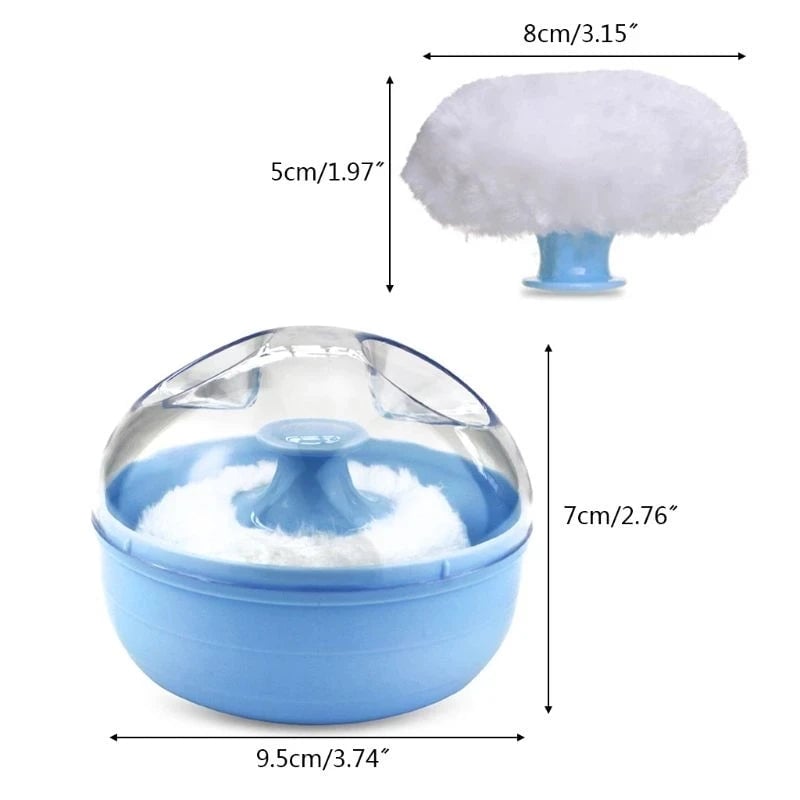 Large Empty Powder Puff Container - Portable Body Powder Storage Box